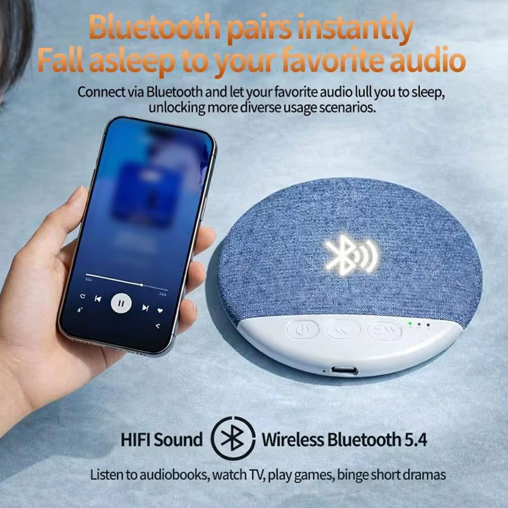 Bluetooth Pillow Speaker Wireless Sleep Music Player under Pillow White Noise Machine 9D Stereo Timer Auto-Off for Insomnia